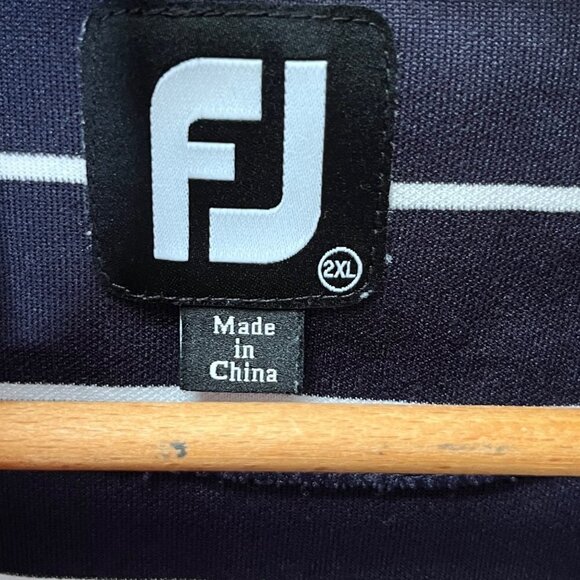 FootJoy Long‎ Sleeve Striped 1/4 zip Shirt- Size 2XL - Picture 4 of 5